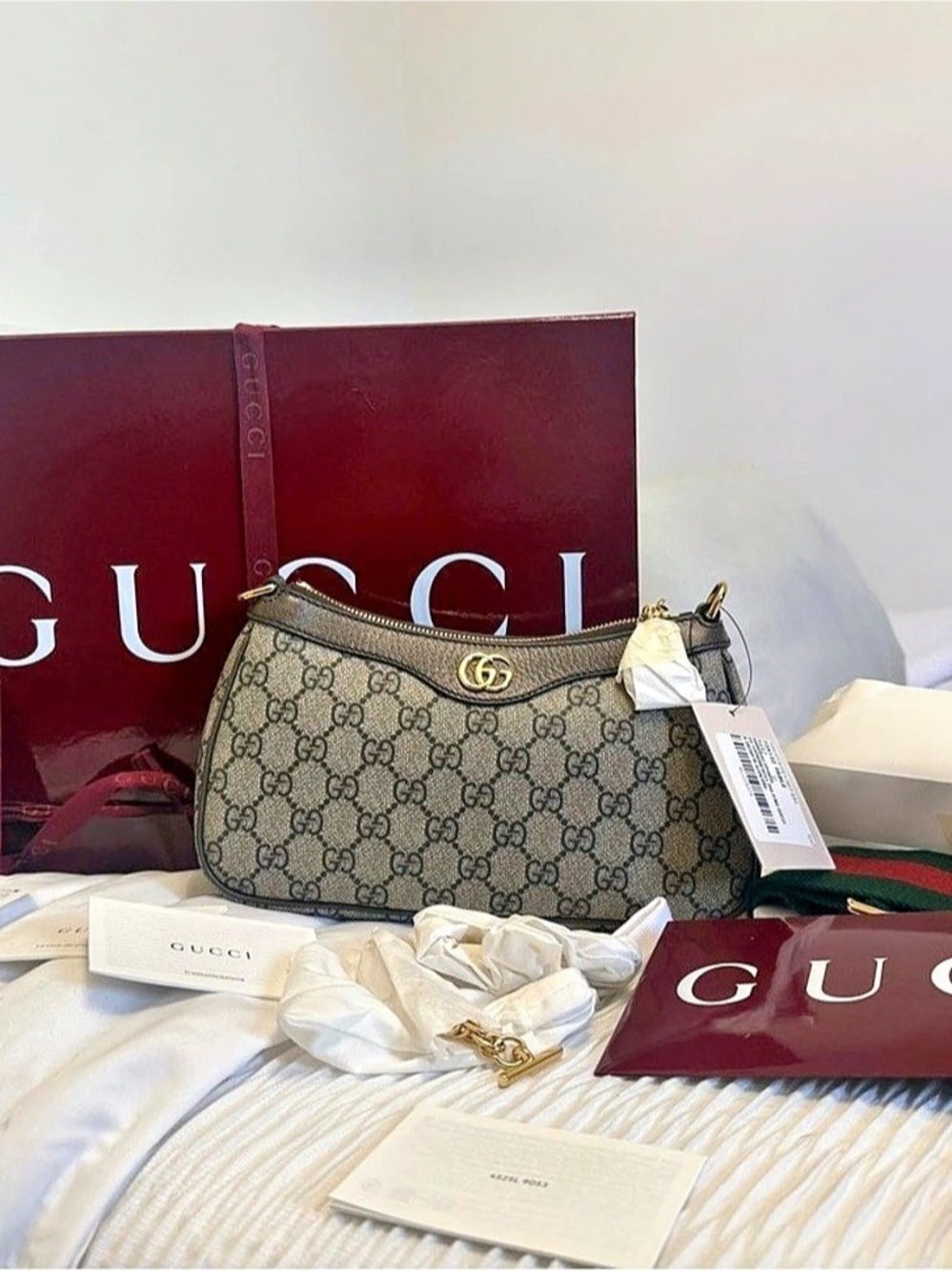 Gucci Ophidia Mini Shoulder Bag Brown NWT